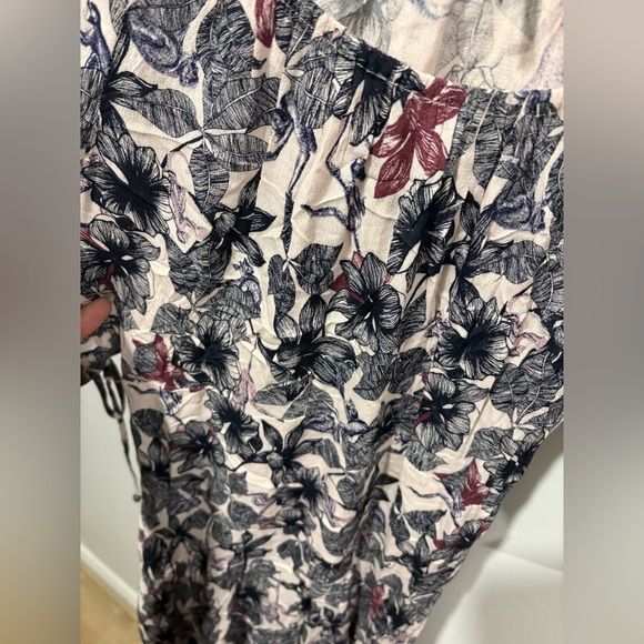 Like new-Maje Rimba Floral Monkey Print Off Shoulder High Low Midi Dress -Size 1 - Picture 5 of 12